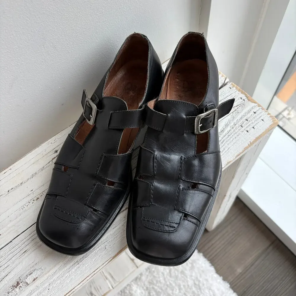 VTG Leather Fisherman Sandals Mens 9.5 Italy Quiet Luxury Coastal Mediterranean